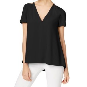 Trina Turk Floramaria black blouse size L